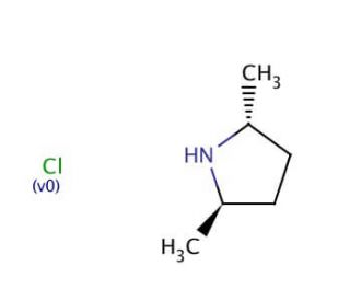 (&minus;)-(2R,5R)-2,5-Dimethylpyrrolidine, Hydrochloride, 90% (contains meso-isomer) (CAS 70144-18-2) - chemical structure image