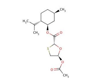 (2R,5R)-L-Menthyl-5-(acetyloxy)-1,3-oxathiolane-2-carboxylate (CAS 147027-09-6) - chemical structure image