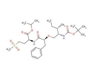 (2S)-[(2&prime;S)-t-Boc-amino-(3&prime;S)-methyl-1-pentyloxy]-3-phenylpropionyl-methionine Sulfone, Isopropyl Ester - chemical structure