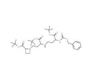 (2S,3&prime;S,3&rdquo;S)-N-[3-(3-tBoc-3-benzyloxycarbonylamino-propylamino)-3-tBoc-propyl]azetidine-2-carboxylic Acid - chemical structur