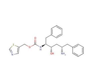 2S,3S,5S-5-Amino-2-[N-[[(5-thiozolyl)methoxy]carbonyl]amino]-1,6-diphenyl-3-hydroxyhexane (CAS 144164-11-4) - chemical struct