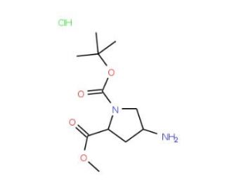 (2S,4R)-1-Boc-4-amino-L-proline methyl ester hydrochloride (CAS 334999-32-5) - chemical structure image