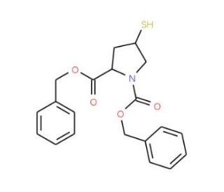 (2S,4S)-1-N-Cbz-4-mercaptopyrrolidine-2-carboxylic acid benzy ester - chemical structure image