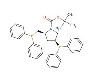 (2S,4S)-1-tBoc-4-diphenylphosphino-2-(diphenylphosphinomethyl)pyrrolidine (CAS 61478-28-2) - chemical structure image