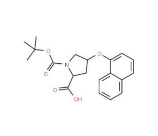 (2S,4S)-1-(tert-Butoxycarbonyl)-4-(1-naphthyloxy)-2-pyrrolidinecarboxylic acid - chemical structure image