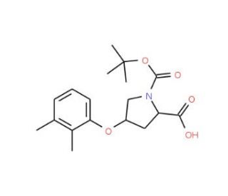 (2S,4S)-1-(tert-Butoxycarbonyl)-4-(2,3-dimethyl-phenoxy)-2-pyrrolidinecarboxylic acid - chemical structure image