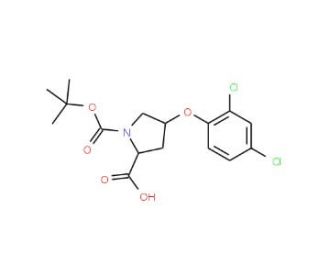 (2S,4S)-1-(tert-Butoxycarbonyl)-4-(2,4-dichloro-phenoxy)-2-pyrrolidinecarboxylic acid - chemical structure image