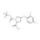 (2S,4S)-1-(tert-Butoxycarbonyl)-4-(2,4-dichloro-phenoxy)-2-pyrrolidinecarboxylic acid - chemical structure image