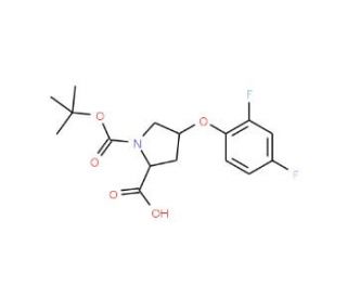 (2S,4S)-1-(tert-Butoxycarbonyl)-4-(2,4-difluoro-phenoxy)-2-pyrrolidinecarboxylic acid - chemical structure image