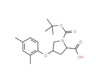 (2S,4S)-1-(tert-Butoxycarbonyl)-4-(2,4-dimethyl-phenoxy)-2-pyrrolidinecarboxylic acid - chemical structure image