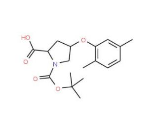(2S,4S)-1-(tert-Butoxycarbonyl)-4-(2,5-dimethyl-phenoxy)-2-pyrrolidinecarboxylic acid - chemical structure image