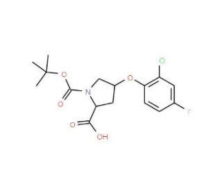 (2S,4S)-1-(tert-Butoxycarbonyl)-4-(2-chloro-4-fluorophenoxy)-2-pyrrolidinecarboxylic acid - chemical structure image