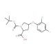 (2S,4S)-1-(tert-Butoxycarbonyl)-4-(2-chloro-4-fluorophenoxy)-2-pyrrolidinecarboxylic acid - chemical structure image