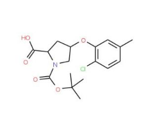 (2S,4S)-1-(tert-Butoxycarbonyl)-4-(2-chloro-5-methylphenoxy)-2-pyrrolidinecarboxylic acid - chemical structure image