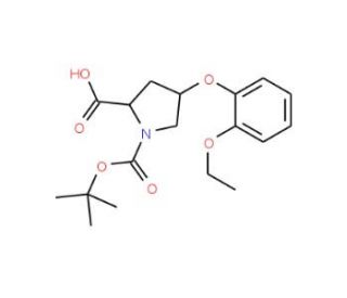 (2S,4S)-1-(tert-Butoxycarbonyl)-4-(2-ethoxy-phenoxy)-2-pyrrolidinecarboxylic acid - chemical structure image