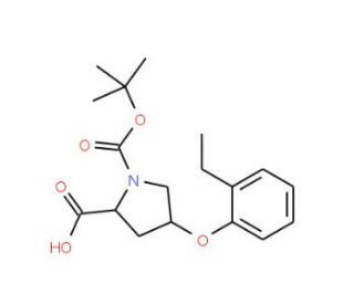 (2S,4S)-1-(tert-Butoxycarbonyl)-4-(2-ethylphenoxy)-2-pyrrolidinecarboxylic acid - chemical structure image