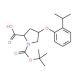 (2S,4S)-1-(tert-Butoxycarbonyl)-4-(2-isopropyl-phenoxy)-2-pyrrolidinecarboxylic acid - chemical structure image