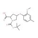 (2S,4S)-1-(tert-Butoxycarbonyl)-4-(2-methoxy-4-methylphenoxy)-2-pyrrolidinecarboxylic acid - chemical structure image