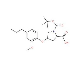 (2S,4S)-1-(tert-Butoxycarbonyl)-4-(2-methoxy-4-propylphenoxy)-2-pyrrolidinecarboxylic acid - chemical structure image