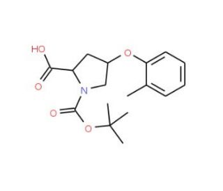 (2S,4S)-1-(tert-Butoxycarbonyl)-4-(2-methyl-phenoxy)-2-pyrrolidinecarboxylic acid - chemical structure image