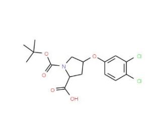 (2S,4S)-1-(tert-Butoxycarbonyl)-4-(3,4-dichloro-phenoxy)-2-pyrrolidinecarboxylic acid - chemical structure image