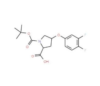 (2S,4S)-1-(tert-Butoxycarbonyl)-4-(3,4-difluoro-phenoxy)-2-pyrrolidinecarboxylic acid - chemical structure image