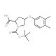 (2S,4S)-1-(tert-Butoxycarbonyl)-4-(3,4-dimethyl-phenoxy)-2-pyrrolidinecarboxylic acid - chemical structure image