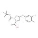 (2S,4S)-1-(tert-Butoxycarbonyl)-4-(3-chloro-4-fluorophenoxy)-2-pyrrolidinecarboxylic acid - chemical structure image