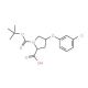 (2S,4S)-1-(tert-Butoxycarbonyl)-4-(3-chloro-phenoxy)-2-pyrrolidinecarboxylic acid - chemical structure image