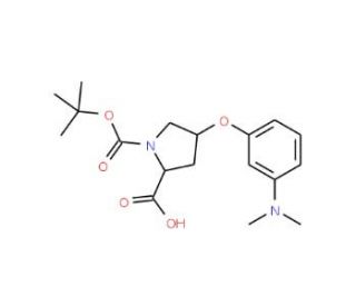 (2S,4S)-1-(tert-Butoxycarbonyl)-4-[3-(dimethyl-amino)phenoxy]-2-pyrrolidinecarboxylic acid - chemical structure image