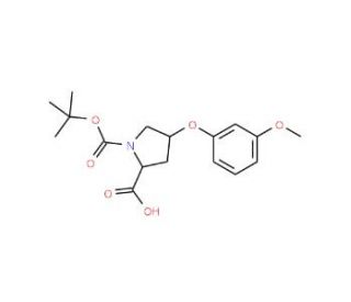 (2S,4S)-1-(tert-Butoxycarbonyl)-4-(3-methoxy-phenoxy)-2-pyrrolidinecarboxylic acid - chemical structure image