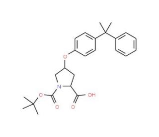 (2S,4S)-1-(tert-Butoxycarbonyl)-4-[4-(1-methyl-1-phenylethyl)phenoxy]-2-pyrrolidinecarboxylic acid - chemical structure image