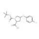 (2S,4S)-1-(tert-Butoxycarbonyl)-4-(4-chloro-phenoxy)-2-pyrrolidinecarboxylic acid - chemical structure image