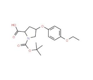 (2S,4S)-1-(tert-Butoxycarbonyl)-4-(4-ethoxy-phenoxy)-2-pyrrolidinecarboxylic acid - chemical structure image