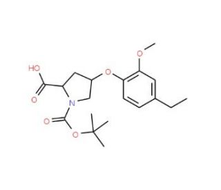 (2S,4S)-1-(tert-Butoxycarbonyl)-4-(4-ethyl-2-methoxyphenoxy)-2-pyrrolidinecarboxylic acid - chemical structure image