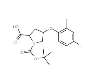 (2S,4S)-1-(tert-Butoxycarbonyl)-4-(4-fluoro-2-methylphenoxy)-2-pyrrolidinecarboxylic acid - chemical structure image