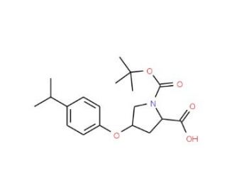 (2S,4S)-1-(tert-Butoxycarbonyl)-4-(4-isopropyl-phenoxy)-2-pyrrolidinecarboxylic acid - chemical structure image