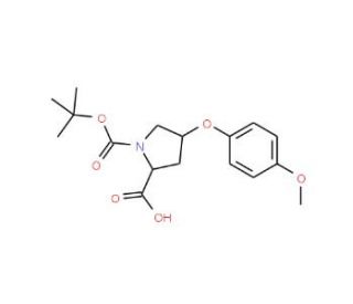 (2S,4S)-1-(tert-Butoxycarbonyl)-4-(4-methoxy-phenoxy)-2-pyrrolidinecarboxylic acid - chemical structure image