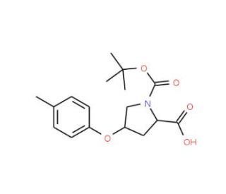 (2S,4S)-1-(tert-Butoxycarbonyl)-4-(4-methyl-phenoxy)-2-pyrrolidinecarboxylic acid - chemical structure image