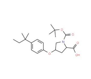 (2S,4S)-1-(tert-Butoxycarbonyl)-4-[4-(tert-pentyl)phenoxy]-2-pyrrolidinecarboxylic acid - chemical structure image