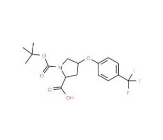 (2S,4S)-1-(tert-Butoxycarbonyl)-4-[4-(trifluoro-methyl)phenoxy]-2-pyrrolidinecarboxylic acid - chemical structure image