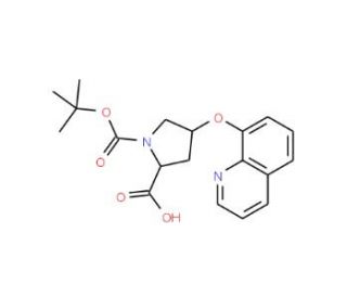 (2S,4S)-1-(tert-Butoxycarbonyl)-4-(8-quinolinyl-oxy)-2-pyrrolidinecarboxylic acid - chemical structure image