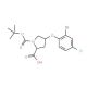 (2S,4S)-4-(2-Bromo-4-chlorophenoxy)-1-(tert-butoxycarbonyl)-2-pyrrolidinecarboxylic acid - chemical structure image