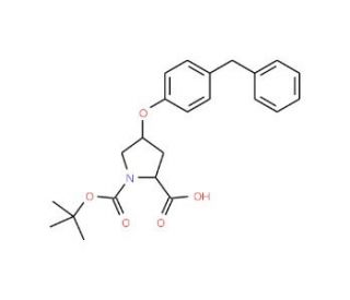 (2S,4S)-4-(4-Benzylphenoxy)-1-(tert-butoxy-carbonyl)-2-pyrrolidinecarboxylic acid - chemical structure image