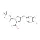 (2S,4S)-4-(4-Bromo-3-fluorophenoxy)-1-(tert-butoxycarbonyl)-2-pyrrolidinecarboxylic acid - chemical structure image