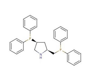 (2S,4S)-(&minus;)-4-Diphenylphosphino-2-(diphenylphosphinomethyl)pyrrolidine (CAS 61478-29-3) - chemical structure image