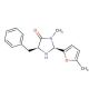 (2S,5S)-(−)-5-Benzyl-3-methyl-2-(5-methyl-2-furyl)-4-imidazolidinone (CAS 415678-40-9) - chemical structure image