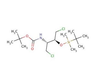 2S-t-Butyldimethylsilyloxy-3R-(t-Boc)-amino-1,4-dichlorobutane (CAS 326480-00-6) - chemical structure image