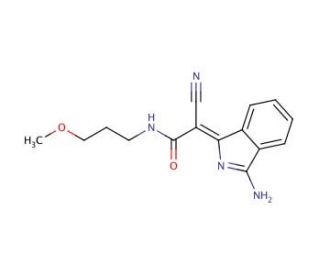 (2Z)-2-(3-amino-1H-isoindol-1-ylidene)-2-cyano-N-(3-methoxypropyl)acetamide - chemical structure image