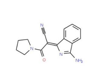 (2Z)-2-(3-amino-1H-isoindol-1-ylidene)-3-oxo-3-pyrrolidin-1-ylpropanenitrile - chemical structure image